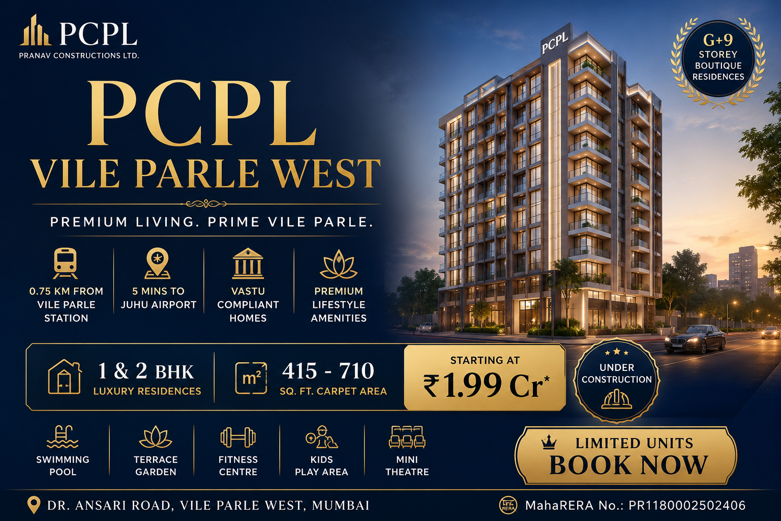 PCPL Vile Parle West - 1 & 2 BHK Flats Mumbai
