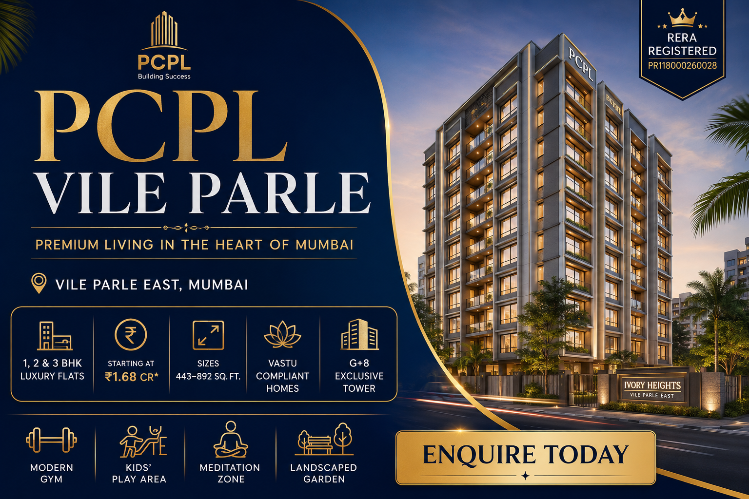 PCPL Vile Parle - Premium 1, 2 & 3 BHK Flats in Mumbai