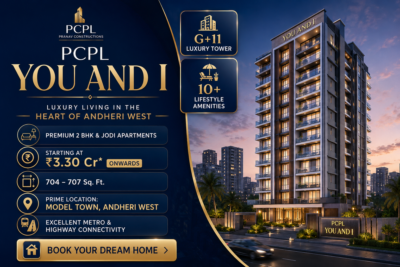 PCPL You and I - Premium 2 BHK Flats in Andheri West Mumbai
